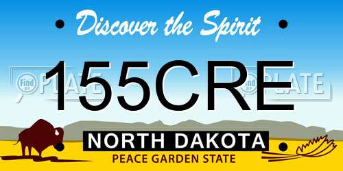 155CRE North Dakota License Plate