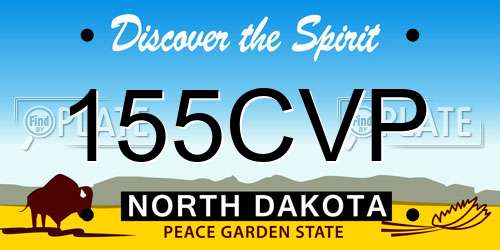 155CVP North Dakota License Plate