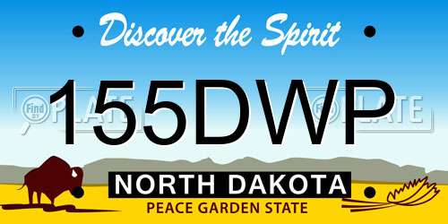 155DWP North Dakota License Plate