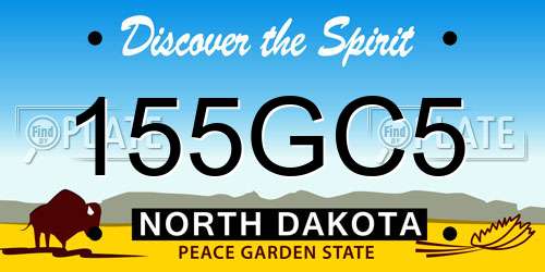 155GC5 North Dakota License Plate
