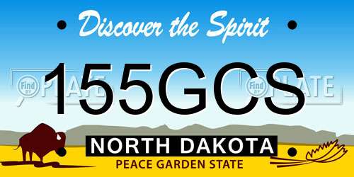 155GCS North Dakota License Plate