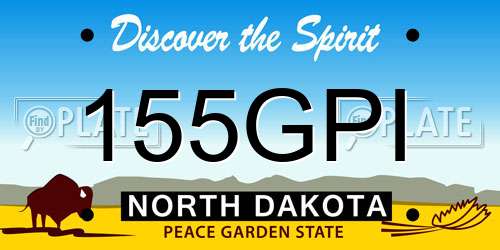 155GPI North Dakota License Plate