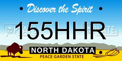 155HHR North Dakota License Plate