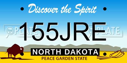 155JRE North Dakota License Plate