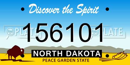 156101 North Dakota License Plate