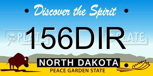156DIR North Dakota License Plate