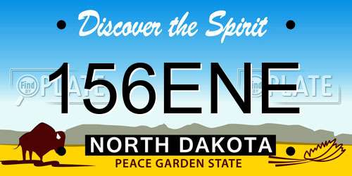 156ENE North Dakota License Plate