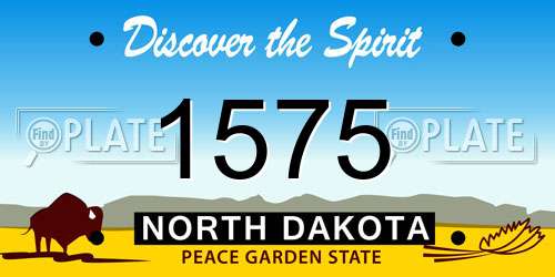 1575 North Dakota License Plate