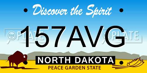 157AVG North Dakota License Plate