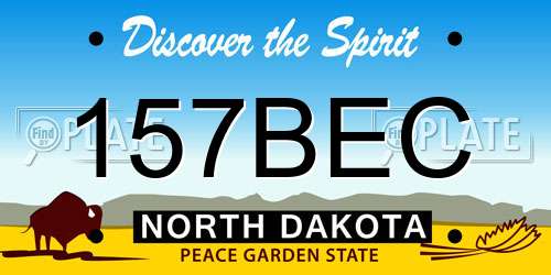 157BEC North Dakota License Plate