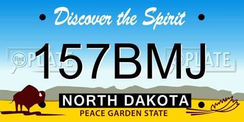 157BMJ North Dakota License Plate