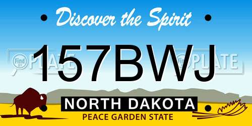 157BWJ North Dakota License Plate