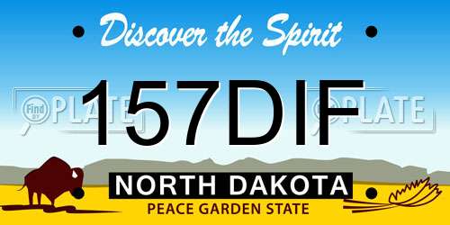 157DIF North Dakota License Plate