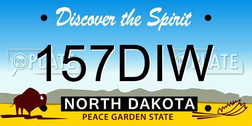 157DIW North Dakota License Plate