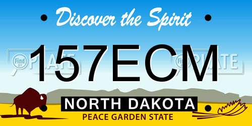 157ECM North Dakota License Plate
