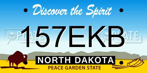 157EKB North Dakota License Plate