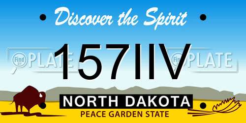 157IIV North Dakota License Plate