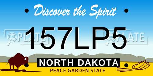 157LP5 North Dakota License Plate
