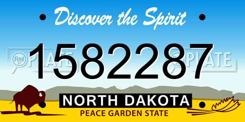 1582287 North Dakota License Plate