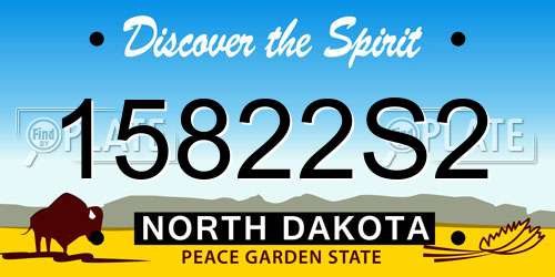 15822S2 North Dakota License Plate