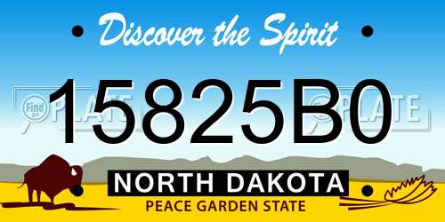 15825B0 North Dakota License Plate