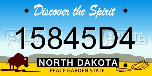 15845D4 North Dakota License Plate