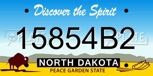 15854B2 North Dakota License Plate