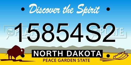 15854S2 North Dakota License Plate