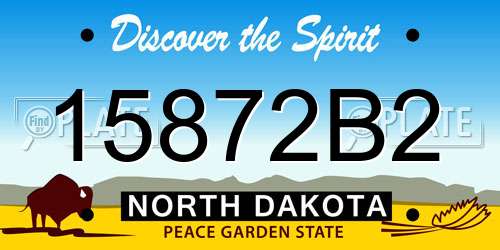 15872B2 North Dakota License Plate