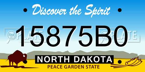 15875B0 North Dakota License Plate