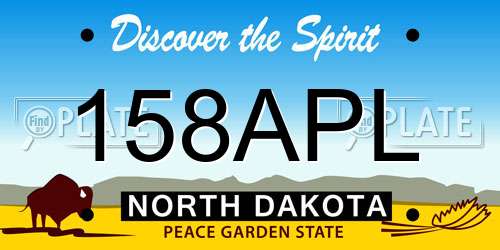 158APL North Dakota License Plate