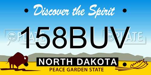 158BUV North Dakota License Plate