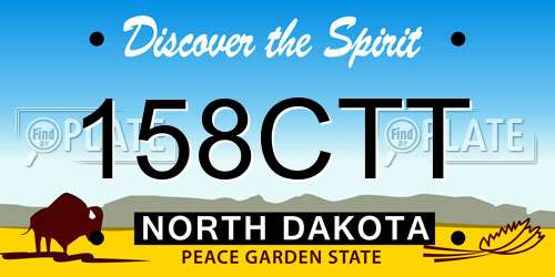 158CTT North Dakota License Plate