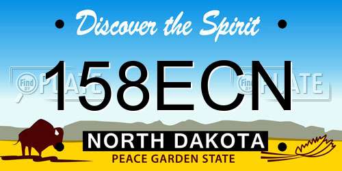 158ECN North Dakota License Plate