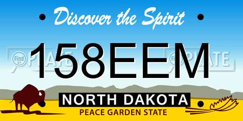 158EEM North Dakota License Plate