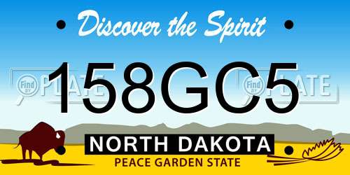 158GC5 North Dakota License Plate
