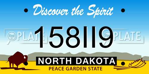 158II9 North Dakota License Plate