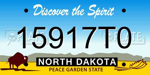 15917T0 North Dakota License Plate