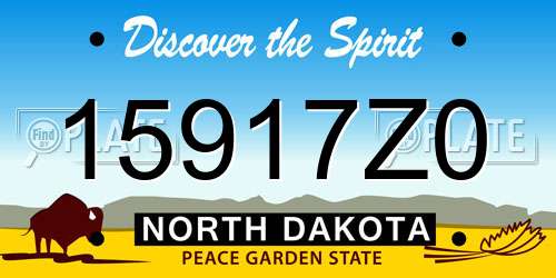 15917Z0 North Dakota License Plate