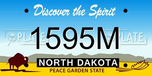 1595M North Dakota License Plate
