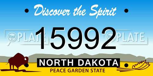 15992 North Dakota License Plate