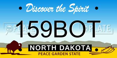 159BOT North Dakota License Plate