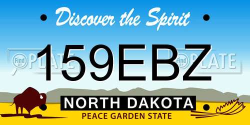 159EBZ North Dakota License Plate
