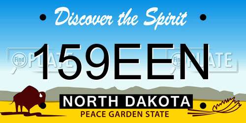 159EEN North Dakota License Plate