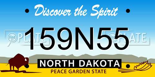 159N55 North Dakota License Plate
