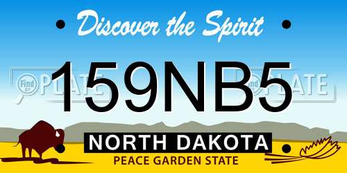 159NB5 North Dakota License Plate