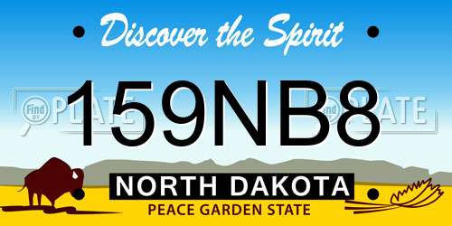 159NB8 North Dakota License Plate