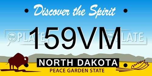 159VM North Dakota License Plate