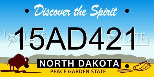 15AD421 North Dakota License Plate