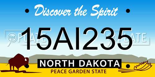 15AI235 North Dakota License Plate